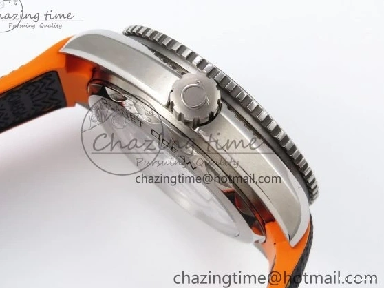 0415 Comfortable Planet Ocean 43.5mm SS VSF 1:1 Best Edition Black Orange Bezel Gray Dial on Nylon Strap A8900 Super Clone V 7730